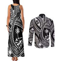 Hafa Adai Guam Inspired Tattoo Couples Matching Tank Maxi Dress and Long Sleeve Button Shirt