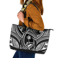 Hafa Adai Guam Inspired Tattoo Leather Tote Bag