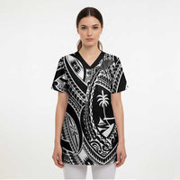 Hafa Adai Guam Inspired Tattoo Scrub Top - Polynesian Pride