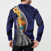 Hafa Adai Guam Seal Latte Stones Artwork Button Sweatshirt