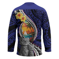 Hafa Adai Guam Seal Latte Stones Artwork Hockey Jersey - Polynesian Pride
