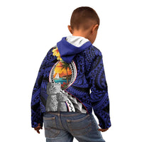 Hafa Adai Guam Seal Latte Stones Artwork Kid Hoodie