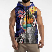 Hafa Adai Guam Seal Latte Stones Artwork Sleeveless Zip Hoodie - Polynesian Pride