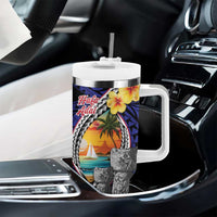 Hafa Adai Guam Seal Latte Stones Artwork Tumbler With Handle