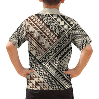 Niho Taniwha Kowhaiwhai Family Matching Off Shoulder Maxi Dress and Hawaiian Shirt