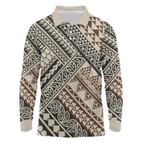 Niho Taniwha Kowhaiwhai Long Sleeve Polo Shirt