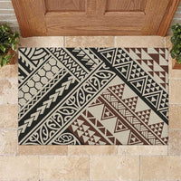Niho Taniwha Kowhaiwhai Rubber Doormat LT9 Beige - Polynesian Pride