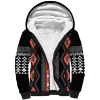 Niho Taniwha Taniko Motif Sherpa Hoodie