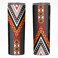 Niho Taniwha Taniko Motif Skinny Tumbler LT9 Red - Polynesian Pride