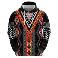 Niho Taniwha Taniko Motif Zip Hoodie LT9 - Polynesian Pride