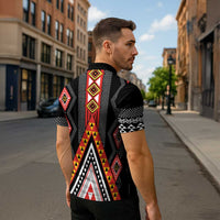 Niho Taniwha Taniko Motif Zipper Polo Shirt - Polynesian Pride