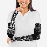 Black Taniko Kowhaiwhai Tukutuku Motif Arm Sleeves - Polynesian Pride