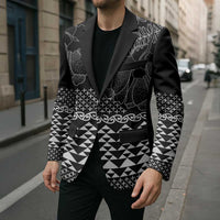 Black Taniko Kowhaiwhai Tukutuku Motif Blazer - Polynesian Pride