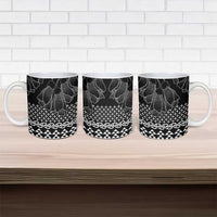 Black Taniko Kowhaiwhai Tukutuku Motif Ceramic Mug - Polynesian Pride