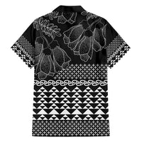 Black Taniko Kowhaiwhai Tukutuku Motif Family Matching Short Sleeve Bodycon Dress and Hawaiian Shirt LT9 - Polynesian Pride