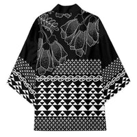 Black Taniko Kowhaiwhai Tukutuku Motif Kimono - Polynesian Pride