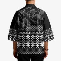 Black Taniko Kowhaiwhai Tukutuku Motif Kimono - Polynesian Pride