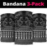 Black Taniko Kowhaiwhai Tukutuku Motif Neck Gaiter - Polynesian Pride