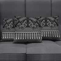 Black Taniko Kowhaiwhai Tukutuku Motif Pillow Cover - Polynesian Pride