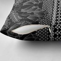 Black Taniko Kowhaiwhai Tukutuku Motif Pillow Cover - Polynesian Pride