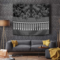 Black Taniko Kowhaiwhai Tukutuku Motif Tapestry