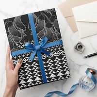 Black Taniko Kowhaiwhai Tukutuku Motif Wrapping Paper - Polynesian Pride