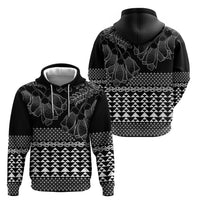 Black Taniko Kowhaiwhai Tukutuku Motif Zip Hoodie LT9 - Polynesian Pride