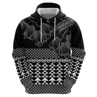 Black Taniko Kowhaiwhai Tukutuku Motif Zip Hoodie LT9 - Polynesian Pride
