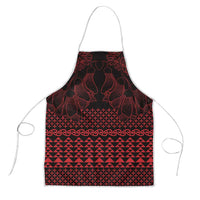 Red Taniko Kowhaiwhai Tukutuku Motif Apron - Polynesian Pride
