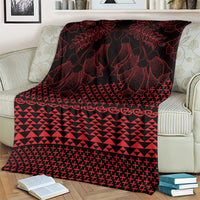 Red Taniko Kowhaiwhai Tukutuku Motif Blanket