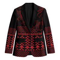 Red Taniko Kowhaiwhai Tukutuku Motif Blazer - Polynesian Pride