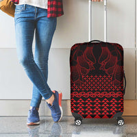 Red Taniko Kowhaiwhai Tukutuku Motif Luggage Cover LT9 - Polynesian Pride