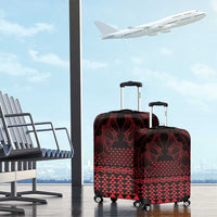 Red Taniko Kowhaiwhai Tukutuku Motif Luggage Cover LT9 - Polynesian Pride