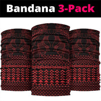 Red Taniko Kowhaiwhai Tukutuku Motif Neck Gaiter - Polynesian Pride