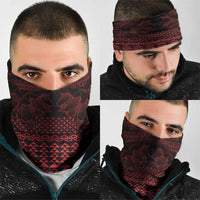 Red Taniko Kowhaiwhai Tukutuku Motif Neck Gaiter - Polynesian Pride