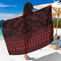 Red Taniko Kowhaiwhai Tukutuku Motif Sarong