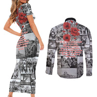 ANZAC Day Gallipoli Campaign Couples Matching Short Sleeve Bodycon Dress and Long Sleeve Button Shirt To The End They Remain