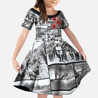 ANZAC Day Gallipoli Campaign Family Matching Long Sleeve Bodycon Dress and Hawaiian Shirt To The End They Remain LT9 Daughter's Dress Black - Polynesian Pride