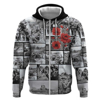 ANZAC Day Gallipoli Campaign Hoodie To The End They Remain LT9 Zip Hoodie Black - Polynesian Pride
