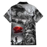 Black ANZAC Day The Battle of Lone Pine Family Matching Off The Shoulder Long Sleeve Dress and Hawaiian Shirt Kiwi-Kangaroo Soldier Lest We Forget
