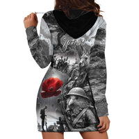 Black ANZAC Day The Battle of Lone Pine Hoodie Dress Kiwi-Kangaroo Soldier Lest We Forget
