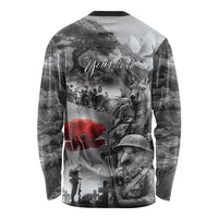 Black ANZAC Day The Battle of Lone Pine Long Sleeve Shirt Kiwi-Kangaroo Soldier Lest We Forget