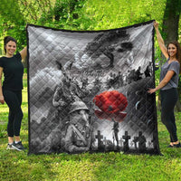 Black ANZAC Day The Battle of Lone Pine Quilt Kiwi-Kangaroo Soldier Lest We Forget