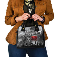 Black ANZAC Day The Battle of Lone Pine Shoulder Handbag Kiwi-Kangaroo Soldier Lest We Forget