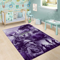 Purple ANZAC Day The Battle of Lone Pine Area Rug Kiwi-Kangaroo Soldier Lest We Forget