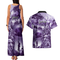 Purple ANZAC Day The Battle of Lone Pine Couples Matching Tank Maxi Dress and Hawaiian Shirt Kiwi-Kangaroo Soldier Lest We Forget