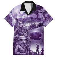 Purple ANZAC Day The Battle of Lone Pine Family Matching Off The Shoulder Long Sleeve Dress and Hawaiian Shirt Kiwi-Kangaroo Soldier Lest We Forget