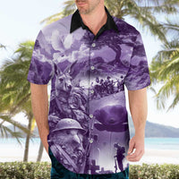 Purple ANZAC Day The Battle of Lone Pine Hawaiian Shirt Kiwi-Kangaroo Soldier Lest We Forget