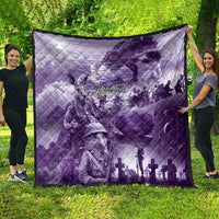 Purple ANZAC Day The Battle of Lone Pine Quilt Kiwi-Kangaroo Soldier Lest We Forget