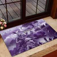 Purple ANZAC Day The Battle of Lone Pine Rubber Doormat Kiwi-Kangaroo Soldier Lest We Forget
